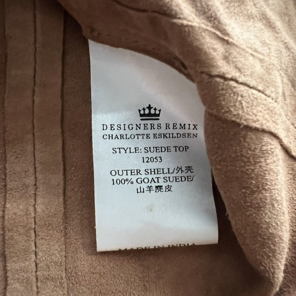 Designer Remix Charlotte Eskildsen Suede Off Shoulder Top Western Chic Sz 32/xs - Picture 6 of 10